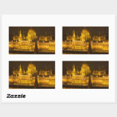 Sticker Rectangulaire Famine Parliament Budapest by night (Feuille)