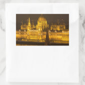Sticker Rectangulaire Famine Parliament Budapest by night (Sac)