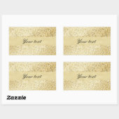 Sticker Rectangulaire Fancy Faux Gold Parties scintillant personnalisée (Feuille)