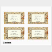 Sticker Rectangulaire Fancy Floral Signature Auteur BookPlate Modèle (Feuille)