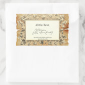 Sticker Rectangulaire Fancy Floral Signature Auteur BookPlate Modèle (Sac)