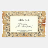 Sticker Rectangulaire Fancy Floral Signature Auteur BookPlate Modèle (Devant)