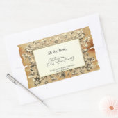 Sticker Rectangulaire Fancy Floral Signature Auteur BookPlate Modèle (Enveloppe)