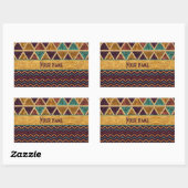 Sticker Rectangulaire Fancy Triangles Chevrons Faux Gold Foil Parties sc (Feuille)