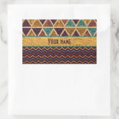 Sticker Rectangulaire Fancy Triangles Chevrons Faux Gold Foil Parties sc (Sac)