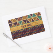 Sticker Rectangulaire Fancy Triangles Chevrons Faux Gold Foil Parties sc (Enveloppe)