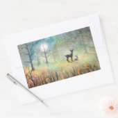 Sticker Rectangulaire Fantaisie de faune cervidés et lapins Art (Enveloppe)