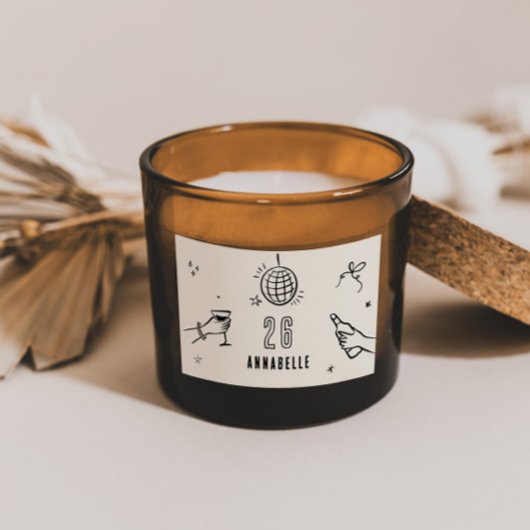 Sticker Rectangulaire fantaisie dessinée à la main à la fête des boisson