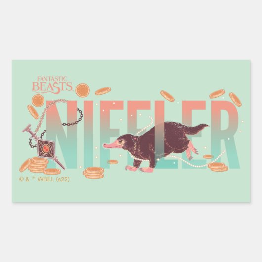 Sticker Rectangulaire Fantastique bêtes Niffler (Devant)