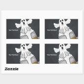 Sticker Rectangulaire Fantôme effrayant  (Feuille)