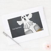 Sticker Rectangulaire Fantôme effrayant  (Enveloppe)