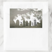 Sticker Rectangulaire Fantômes dans un cimetière (Sac)