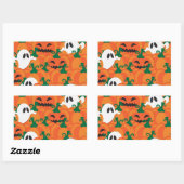 Sticker Rectangulaire Fantômes d'Halloween Patch de citrouille hantée (Feuille)