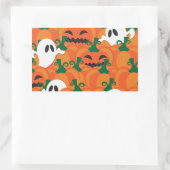 Sticker Rectangulaire Fantômes d'Halloween Patch de citrouille hantée (Sac)