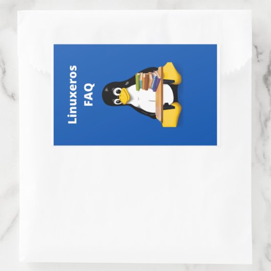 Sticker Rectangulaire FAQ Linuxeros (Sac)