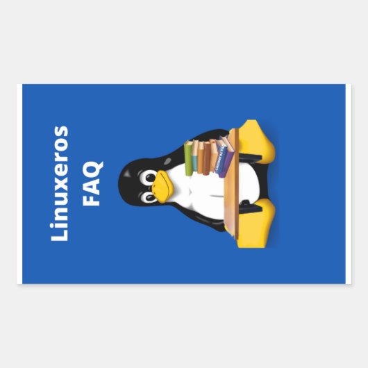 Sticker Rectangulaire FAQ Linuxeros (Devant)