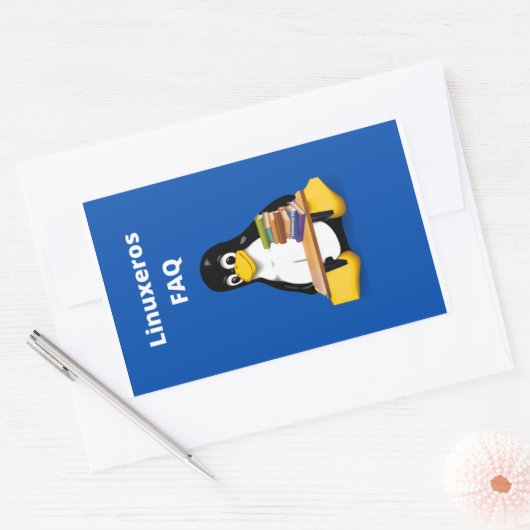 Sticker Rectangulaire FAQ Linuxeros (Enveloppe)