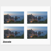 Sticker Rectangulaire Faraglioni et Tonnara à Scopello, Sicile (Feuille)