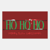 Sticker Rectangulaire Farces de lutin vert et rouge (Devant)