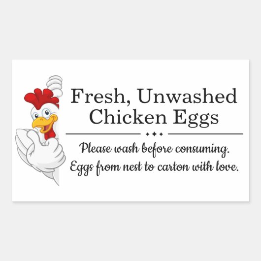 Sticker Rectangulaire Farm Fresh Eggs | Monogram Egg Carton (Devant)