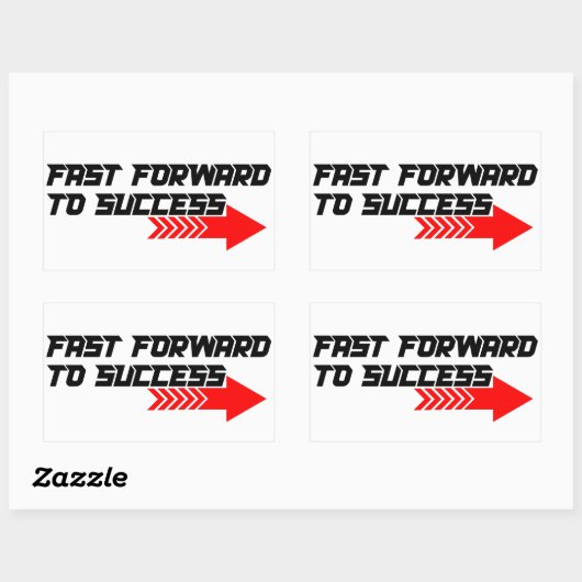 Sticker Rectangulaire Fast Forward – Bold Red Motivation Quote Design (Feuille)