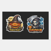 Sticker Rectangulaire 💀🎃 Faucheuse Halloween sombre (Devant)