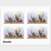 Sticker Rectangulaire Faune (Feuille)