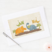 Sticker Rectangulaire Faune sauvage de Cute Dinosaure (Enveloppe)