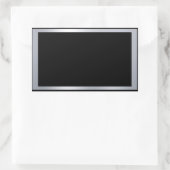 Sticker Rectangulaire Faux Argent Et Noir Élégant Modèle Vierge (Sac)