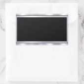 Sticker Rectangulaire Faux Argent Noir Ajouter Texte Modèle Vierge Perso (Sac)