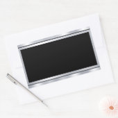 Sticker Rectangulaire Faux Argent Noir Ajouter Texte Modèle Vierge Perso (Enveloppe)