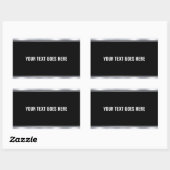 Sticker Rectangulaire Faux Argent Noir Ajoutez Votre Texte Modèle Person (Feuille)