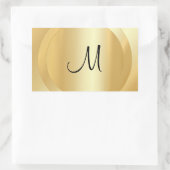 Sticker Rectangulaire Faux Gold Custom Main Script Monogram Modèle (Sac)