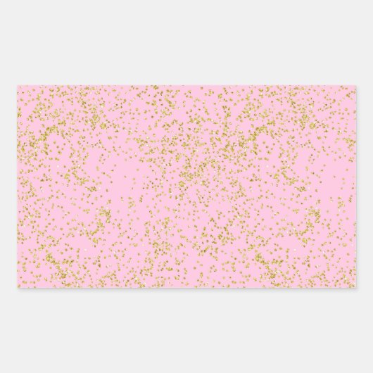 Sticker Rectangulaire Faux Gold Foil rose Arrière - plan Parties scintil (Devant)
