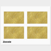 Sticker Rectangulaire Faux Gold Foil Texture Arrière - plan Sparkle Modè (Feuille)