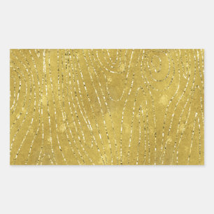 Sticker Rectangulaire Faux Gold Foil Texture Arrière - plan Sparkle Modè
