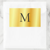 Sticker Rectangulaire Faux Gold Personnalisé Moderne Élégant Monogramme (Sac)