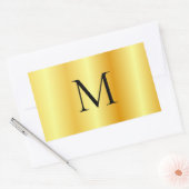 Sticker Rectangulaire Faux Gold Personnalisé Moderne Élégant Monogramme (Enveloppe)