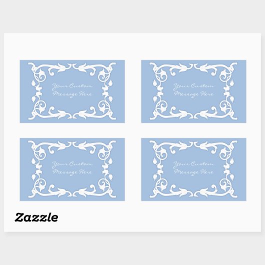 Sticker Rectangulaire Faux Jasperware (Feuille)
