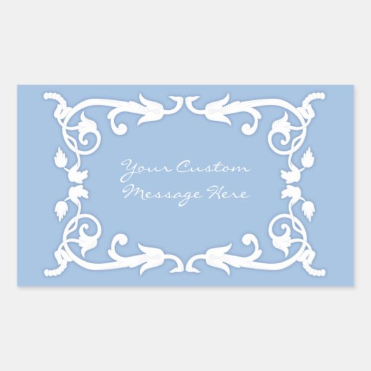 Sticker Rectangulaire Faux Jasperware (Devant)