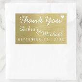 Sticker Rectangulaire faux or merci, mariage (Sac)