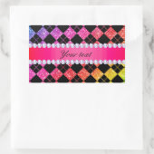 Sticker Rectangulaire Faux Rainbow Neon Diamants de Parties scintillant (Sac)