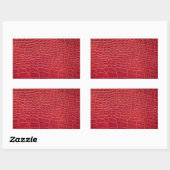 Sticker Rectangulaire Faux rouge alligator cuir (Feuille)