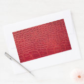 Sticker Rectangulaire Faux rouge alligator cuir (Enveloppe)