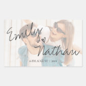 Sticker Rectangulaire Faux Vellum Effet Mariage photo mou (Devant)