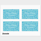 Sticker Rectangulaire Faveur de baptême Confetti Bleu Bébé (Feuille)