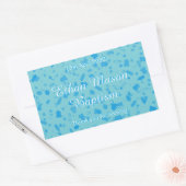 Sticker Rectangulaire Faveur de baptême confettis bleu bébé (Enveloppe)