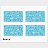 Sticker Rectangulaire Faveur de baptême confettis bleu bébé (Feuille)