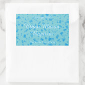 Sticker Rectangulaire Faveur de baptême confettis bleu bébé (Sac)