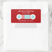 Sticker Rectangulaire Faveur de mariage rétro Mixtape (Sac)